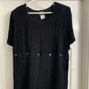 Positive Attitude Petite Brand Women's Black Stretchy Blouse, Size 22WP